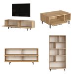 Casa si Gradina - Mobilier - Seturi de mobilier - Seturi living - Set mobilier living, Hanah Home, pal melaminat, stejar, picioare metalice, 956LCS2539 - Infinity.ro