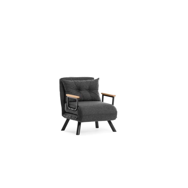Casa si Gradina - Mobilier - Canapele si coltare - Canapele - Canapea extensibila, Hanah Home, metal, stofa in, gri inchis, 175x60 cm - Infinity.ro