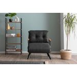 Casa si Gradina - Mobilier - Canapele si coltare - Canapele - Canapea extensibila, Hanah Home, metal, stofa in, gri inchis, 175x60 cm - Infinity.ro