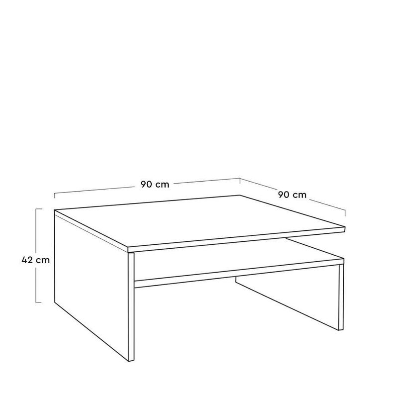 Casa si Gradina - Mobilier - Mese si birouri - Masute de cafea - Masuta de cafea, Hanah Home, pal melaminat, nuc deschis, 90x90x42 cm - Infinity.ro