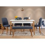 Casa si Gradina - Mobilier - Seturi de mobilier - Seturi mese si scaune - Set masa extensibila cu scaune, Hanah Home, PAL melaminat, pin atlantic si albastru marin, masa 120-153x75x77 cm - Infinity.ro