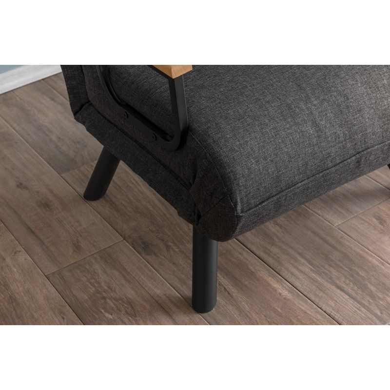 Casa si Gradina - Mobilier - Canapele si coltare - Canapele - Canapea extensibila, Hanah Home, metal, stofa in, gri inchis, 175x60 cm - Infinity.ro