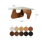 Casa si Gradina - Mobilier - Mese si birouri - Masute de cafea - Masuta de cafea, Hanah Home, sticla temperata si lemn masiv, chesnut, 86x66x36 cm - Infinity.ro