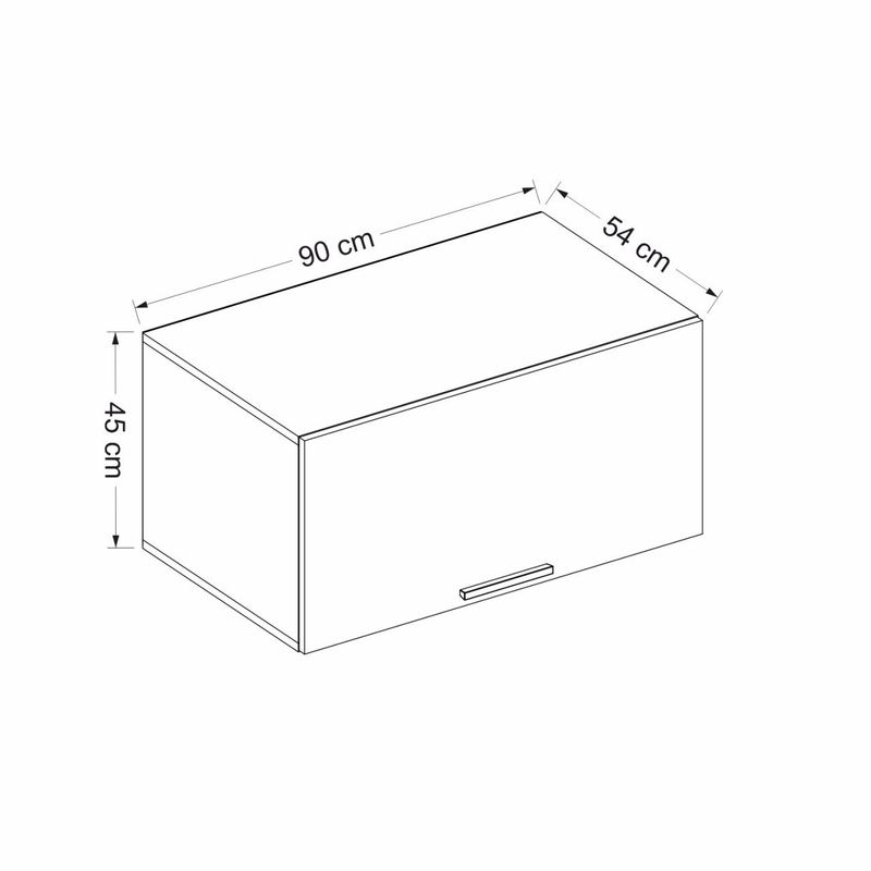 Casa si Gradina - Mobilier - Comode si corpuri - Corpuri bucatarie - Dulap de perete, Hanah Home, pal melaminat, antracit si auriu, 90x45x54 cm - Infinity.ro