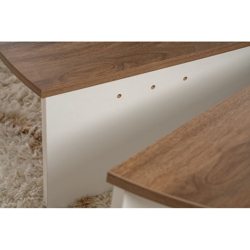 Casa si Gradina - Mobilier - Mese si birouri - Masute de cafea - Masuta de cafea, Hanah Home, pal melaminat, nuc si alb, 90x60x30 cm - Infinity.ro