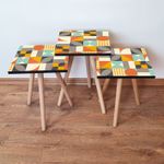 Casa si Gradina - Mobilier - Mese si birouri - Masute de cafea - Set masute de cafea, Hanah Home, mdf, multicolor, 3 piese, 35x35x52 cm, 481LNA2930 - Infinity.ro