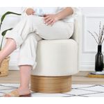 Casa si Gradina - Mobilier - Scaune si fotolii - Tabureti - Taburet, Hanah Home, bumbac si in, crem, 47x66 cm - Infinity.ro