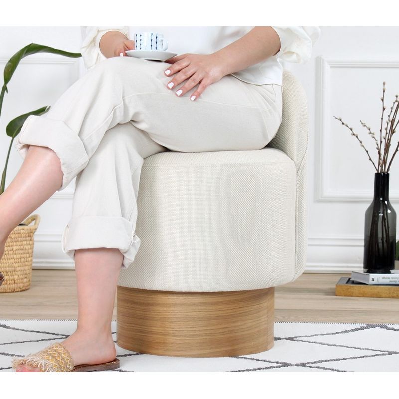 Casa si Gradina - Mobilier - Scaune si fotolii - Tabureti - Taburet, Hanah Home, bumbac si in, crem, 47x66 cm - Infinity.ro