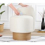 Casa si Gradina - Mobilier - Scaune si fotolii - Tabureti - Taburet, Hanah Home, bumbac si in, crem, 47x66 cm - Infinity.ro