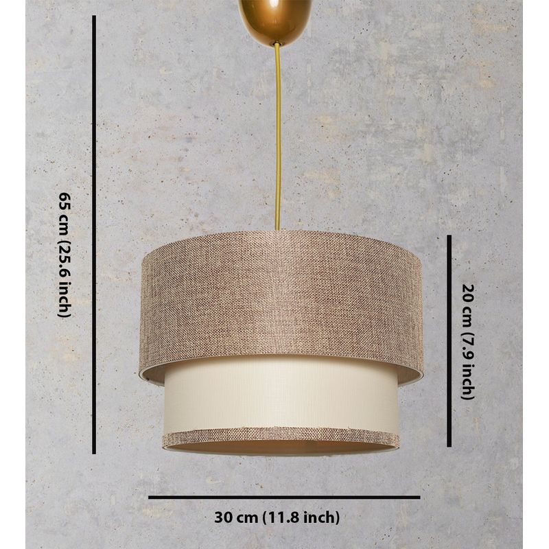 Casa si Gradina - Corpuri si surse de iluminat - Lustre si pendule - Lustra, Opviq, corp metalic, abajur bumbac, bej crem, 30x30x65 cm - Infinity.ro