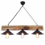 Casa si Gradina - Corpuri si surse de iluminat - Lustre si pendule - Lustra, Opviq, lemn molid, nuc si negru, 80x22x65 cm - Infinity.ro