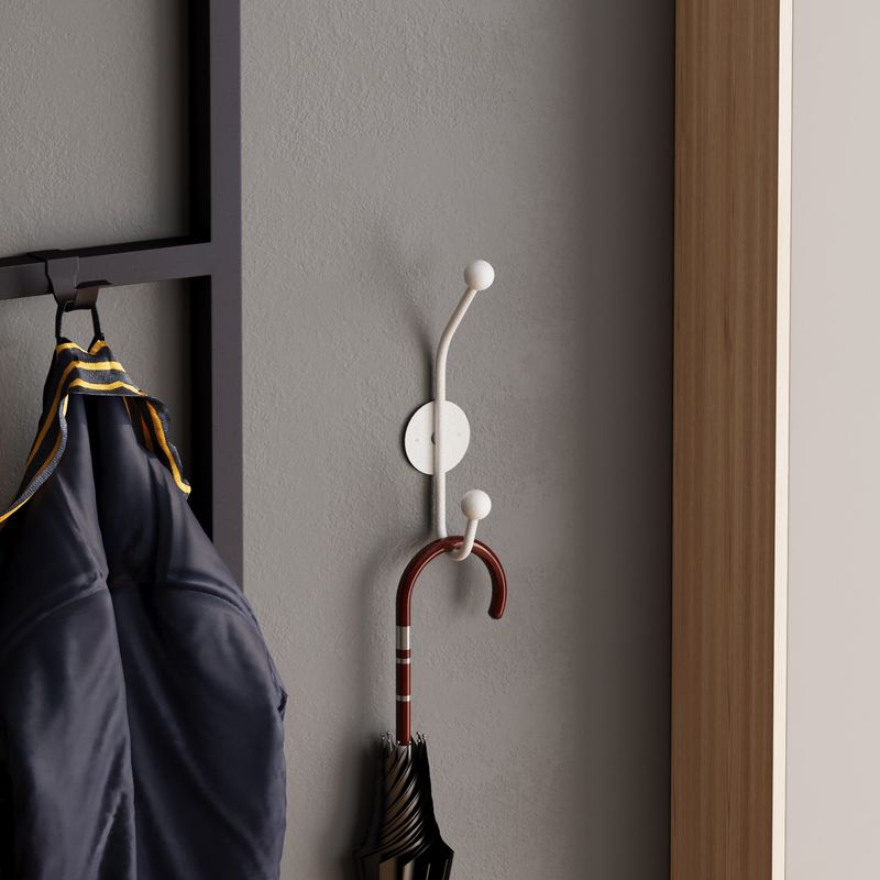 Casa si Gradina - Mobilier - Organizare si depozitare - Cuiere - Carlig de perete, Wallxpert, metal, alb, 6x9x24 cm - Infinity.ro
