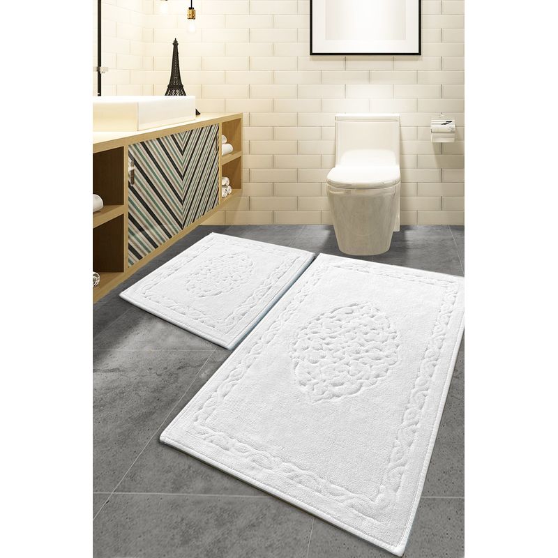 Casa si Gradina - Textile si covoare - Covoare - Covorase baie - Set covorase baie, L'essentiel Maison, multicolor, 50x60 cm si 60x100 cm, 100% bumbac, antiderapant, 359CHL1548 - Infinity.ro