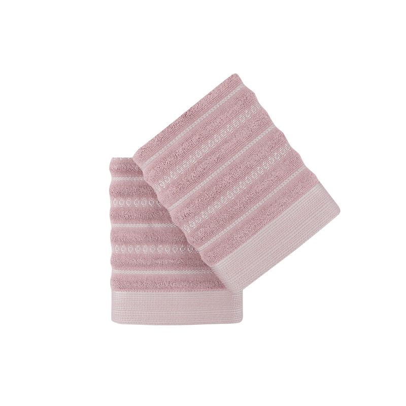 Casa si Gradina - Textile si covoare - Textile baie - Prosoape - Set prosoape de maini, L'essentiel Maison, roz prafuit si gri, 50x90 cm, 100% bumbac - Infinity.ro