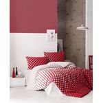 Casa si Gradina - Textile si covoare - Lenjerii de pat - Seturi de lenjerie - Set lenjerie de pat single, L'essentiel Maison, rosu alb, 100% bumbac ranforce, husa pilota 160x220 cm, cearsaf 160x240 cm, fata perna 50x70 cm - Infinity.ro