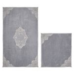 Casa si Gradina - Textile si covoare - Covoare - Covorase baie - Set covorase de baie, L'essentiel Maison, gri, 50x60 cm + 60x100 cm, 100% poliester, antiderapant - Infinity.ro
