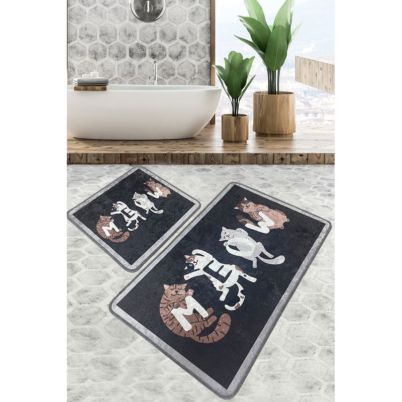 Casa si Gradina - Textile si covoare - Covoare - Covorase baie - Set covorase de baie, L'essentiel Maison, multicolor, 60x100 cm + 50x60 cm, 100% poliester, antiderapant, 510CHL1124 - Infinity.ro