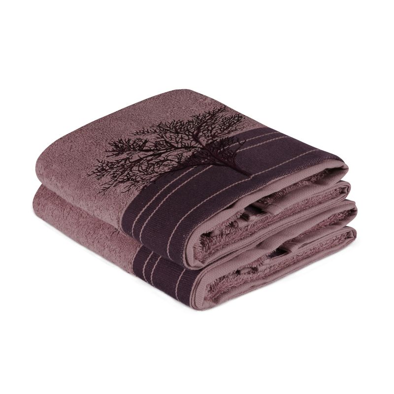 Casa si Gradina - Textile si covoare - Textile baie - Prosoape - Set prosoape de mana, L'essentiel Maison, maro, 50x90 cm, 100% bumbac, brodat - Infinity.ro