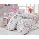 Casa si Gradina - Textile si covoare - Lenjerii de pat - Seturi de lenjerie - Set lenjerie pat dublu, L'essentiel Maison, alb roz mov turcoaz portocaliu, 200x220 cm, bumbac 100% ranforce - Infinity.ro