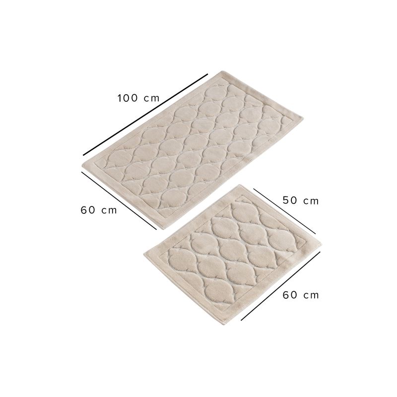 Casa si Gradina - Textile si covoare - Covoare - Covorase baie - Set covorase de baie, L'essentiel Maison, bej, 50x60 cm si 60x100 cm, 100% bumbac, antiderapant - Infinity.ro