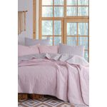 Casa si Gradina - Textile si covoare - Pături și cuverturi - Cuverturi - Set cuvertura dubla, L'essentiel Maison, pudra si gri, 200x220 cm, bumbac si poliester - Infinity.ro