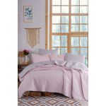 Casa si Gradina - Textile si covoare - Pături și cuverturi - Cuverturi - Set cuvertura dubla, L'essentiel Maison, pudra si gri, 200x220 cm, bumbac si poliester - Infinity.ro