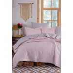 Casa si Gradina - Textile si covoare - Pături și cuverturi - Cuverturi - Set cuvertura dubla, L'essentiel Maison, pudra si gri, 200x220 cm, bumbac si poliester - Infinity.ro