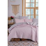 Casa si Gradina - Textile si covoare - Pături și cuverturi - Cuverturi - Set cuvertura dubla, L'essentiel Maison, pudra si gri, 200x220 cm, bumbac si poliester - Infinity.ro