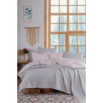 Casa si Gradina - Textile si covoare - Pături și cuverturi - Cuverturi - Set cuvertura dubla, L'essentiel Maison, pudra si gri, 200x220 cm, bumbac si poliester - Infinity.ro