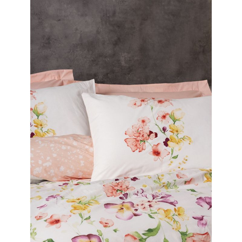 Casa si Gradina - Textile si covoare - Lenjerii de pat - Seturi de lenjerie - Set lenjerie de pat single, L'essentiel Maison, somon alb, 100% bumbac ranforsat, cuvertura matlasata 180x230 cm - Infinity.ro