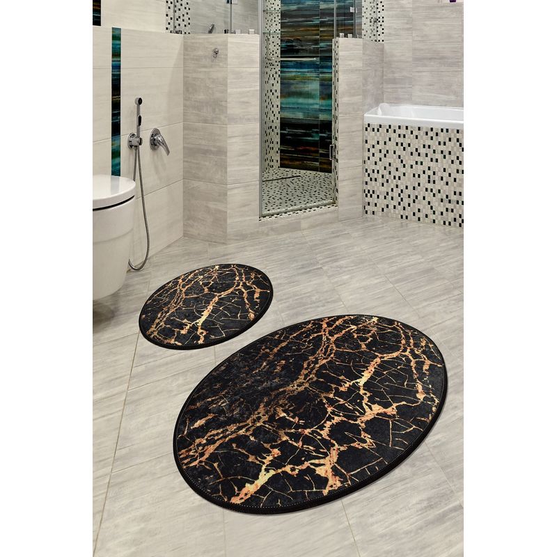 Casa si Gradina - Textile si covoare - Covoare - Covorase baie - Set covorase de baie, L'essentiel Maison, multicolor, 50x60 cm si 60x100 cm, 100% poliester, antiderapant, 359CHL2402 - Infinity.ro