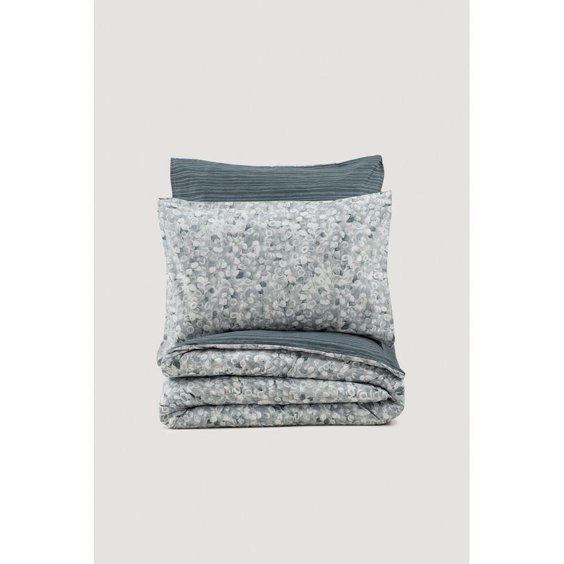 Casa si Gradina - Textile si covoare - Lenjerii de pat - Seturi de lenjerie - Set lenjerie pat single, L'essentiel Maison, antracit alb gri, 100% bumbac ranforce, 160x220 cm - Infinity.ro