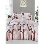 Casa si Gradina - Textile si covoare - Lenjerii de pat - Seturi de lenjerie - Set lenjerie pat single, L'essentiel Maison, rosu bordo si alb, 100% bumbac ranforce, husa pilota 160x220 cm, cearsaf 160x240 cm, fata perna 50x70 cm - Infinity.ro