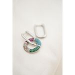 Fashion, accesorii si bijuterii - Femei - Bijuterii femei - Cercei femei - Cercei, Heliophilia, metal, multicolor, zirconiu, diametru 20,8 mm - Infinity.ro