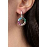 Fashion, accesorii si bijuterii - Femei - Bijuterii femei - Cercei femei - Cercei, Heliophilia, metal, multicolor, zirconiu, diametru 20,8 mm - Infinity.ro