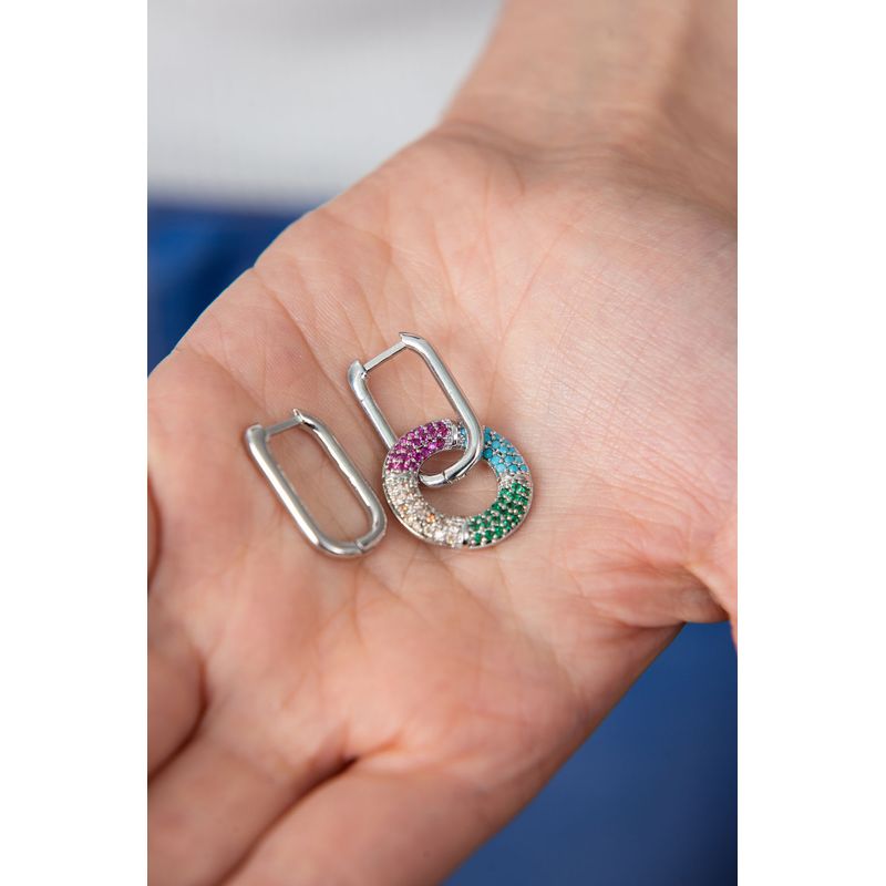 Fashion, accesorii si bijuterii - Femei - Bijuterii femei - Cercei femei - Cercei, Heliophilia, metal, multicolor, zirconiu, diametru 20,8 mm - Infinity.ro