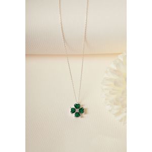 Colier, Heliophilia, argint 925, verde, one size