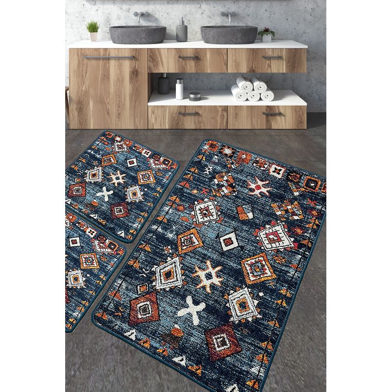 Casa si Gradina - Textile si covoare - Covoare - Covorase baie - Set covorase de baie, L'essentiel Maison, multicolor, 60x100 cm + 50x60 cm, 100% poliester, antiderapant, 359CHL5319 - Infinity.ro