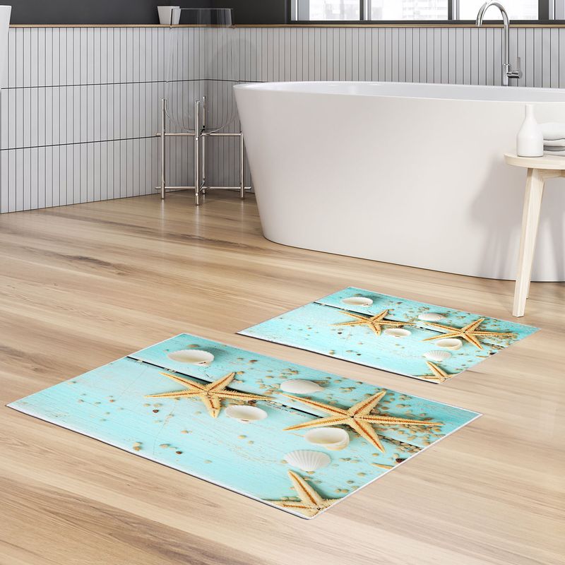 Casa si Gradina - Textile si covoare - Covoare - Covorase baie - Set covorase baie, L'essentiel Maison, multicolor, 50x60 cm si 60x100 cm, 100% poliester, antiderapant, antibacterian, 299ANR1566 - Infinity.ro