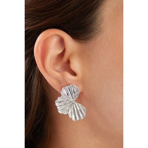 Cercei, Heliophilia, metal, argintiu, 2x3 cm