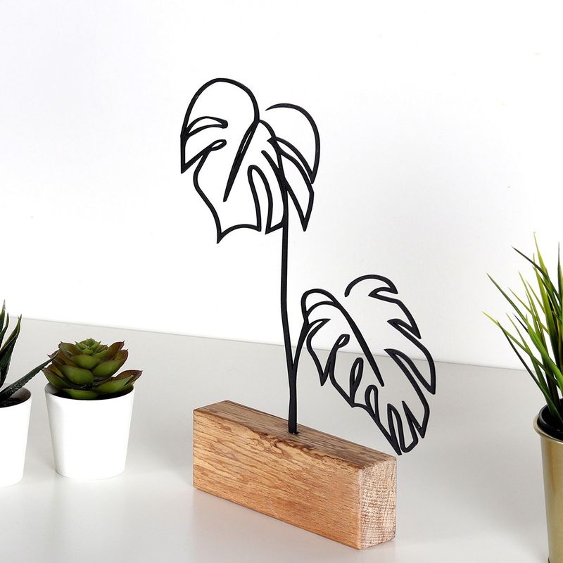 Casa si Gradina - Decoratiuni - Obiecte de arta - Obiect decorativ, Aberto Design, metal, negru, lemn, 17x30x3.5 cm, 533BSG1131 - Infinity.ro