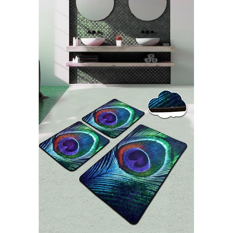 Casa si Gradina - Textile si covoare - Covoare - Covorase baie - Set covorase baie, L'essentiel Maison, multicolor, 60x100 cm si 2x 50x60 cm, 100% poliester, antiderapant, 359CHL4472 - Infinity.ro
