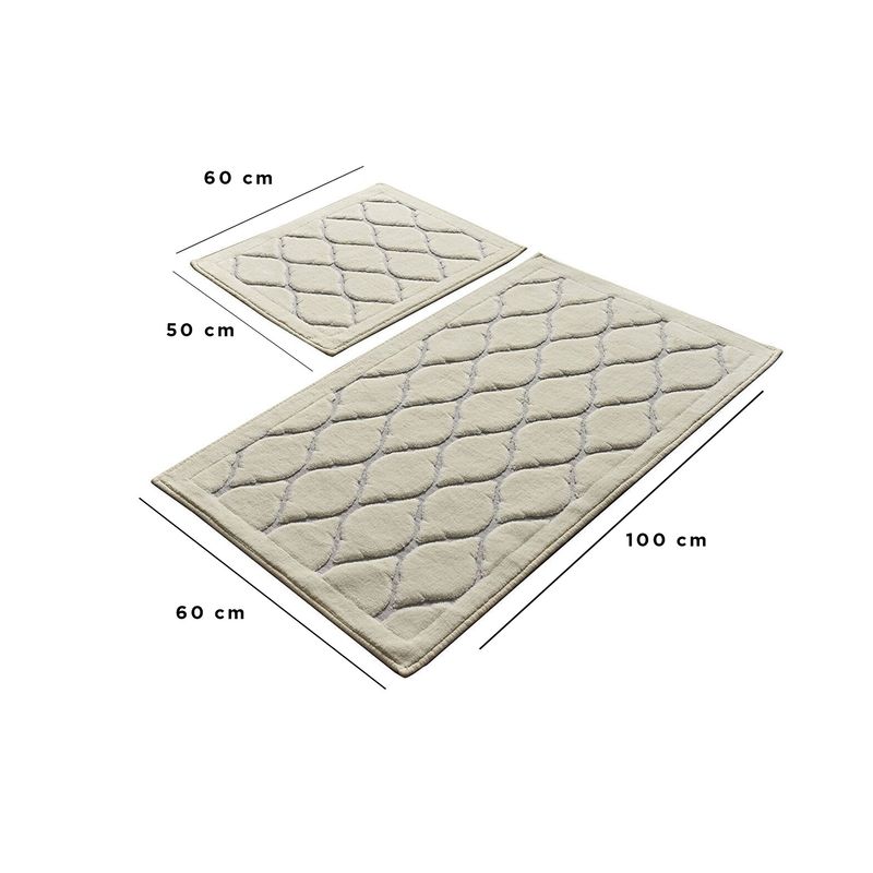 Casa si Gradina - Textile si covoare - Covoare - Covorase baie - Set covorase de baie, L'essentiel Maison, ecru, 50x60 cm si 60x100 cm, 100% bumbac, antiderapant, 351ALS2138 - Infinity.ro