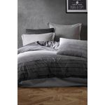 Casa si Gradina - Textile si covoare - Lenjerii de pat - Seturi de lenjerie - Set lenjerie pat dublu, L'essentiel Maison, antracit, gri, gri deschis, 195x220 cm, 65% bumbac, 35% poliester - Infinity.ro
