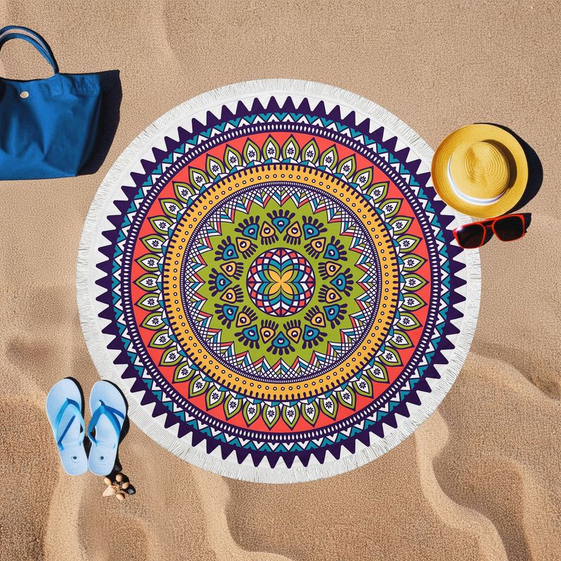 Casa si Gradina - Textile si covoare - Textile baie - Prosoape - Prosop de plaja, L'essentiel Maison, multicolor, 150x150 cm, 60% bumbac 40% poliester, 349MNT1131 - Infinity.ro