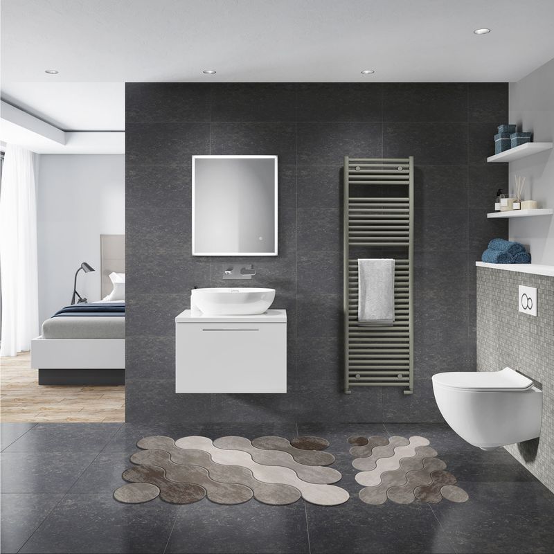 Casa si Gradina - Textile si covoare - Covoare - Covorase baie - Set covorase de baie, L'essentiel Maison, maro, 50x60 cm + 60x100 cm, 100% poliester, antiderapant, 394ANR1496 - Infinity.ro
