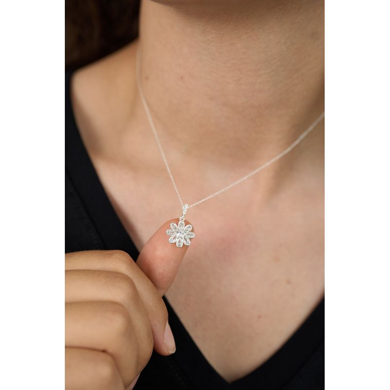 Fashion, accesorii si bijuterii - Femei - Bijuterii femei - Coliere femei - Colier, Heliophilia, argint 925, argintiu, cu zirconiu, marime universala - Infinity.ro