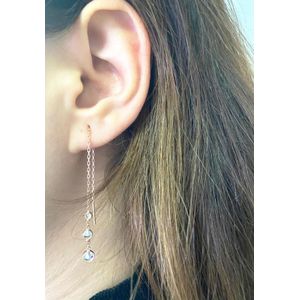 Cercei, Heliophilia, femei, argint 925, rose gold, lungime 10 cm