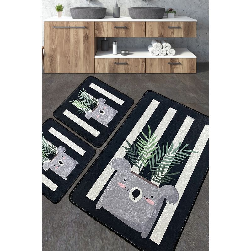 Casa si Gradina - Textile si covoare - Covoare - Covorase baie - Set covorase de baie, L'essentiel Maison, multicolor, 60x100 cm si 50x60 cm, 100% poliester, antiderapant, 359CHL5308 - Infinity.ro