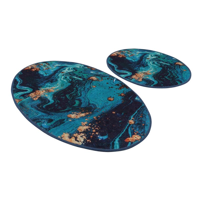 Casa si Gradina - Textile si covoare - Covoare - Covorase baie - Set covorase baie, L'essentiel Maison, multicolor, 50x60 cm si 60x100 cm, 100% poliester, antiderapant, 359CHL2405 - Infinity.ro